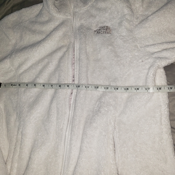 North face white Zippered front with front and back logo size large - Picture 6 of 9